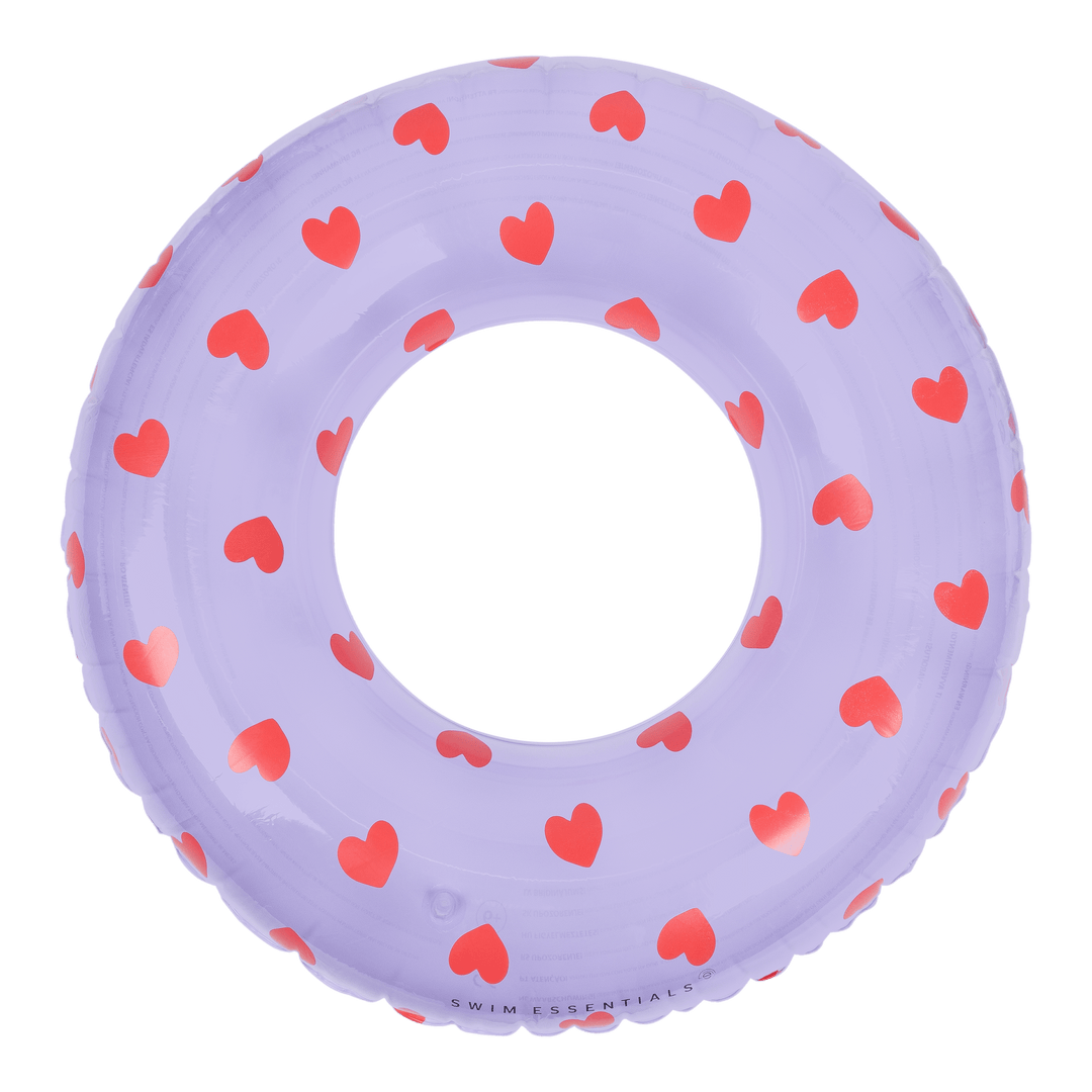 Swim Essentials Swim Ring, Lilac Hearts 90cm