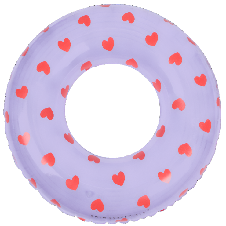 Swim Essentials Swim Ring, Lilac Hearts 90cm