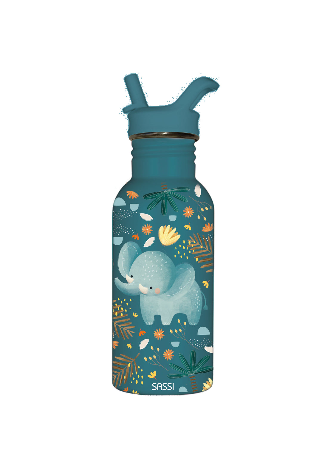 Sassi Stainless Steel Drink Bottle 500 ml - Chewy The Elephant