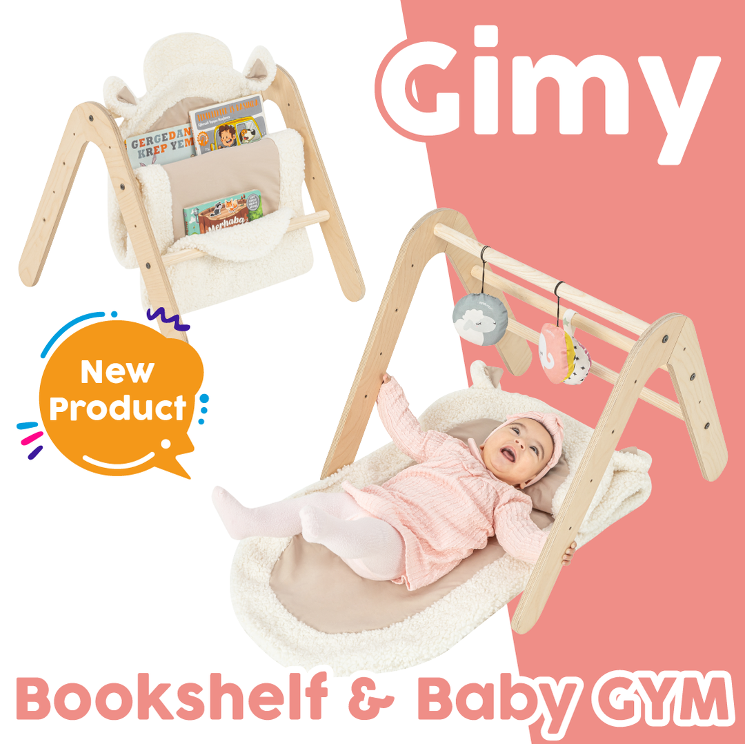 Mamatoyz Gimy Wooden Baby Play Gym & Bookshelf