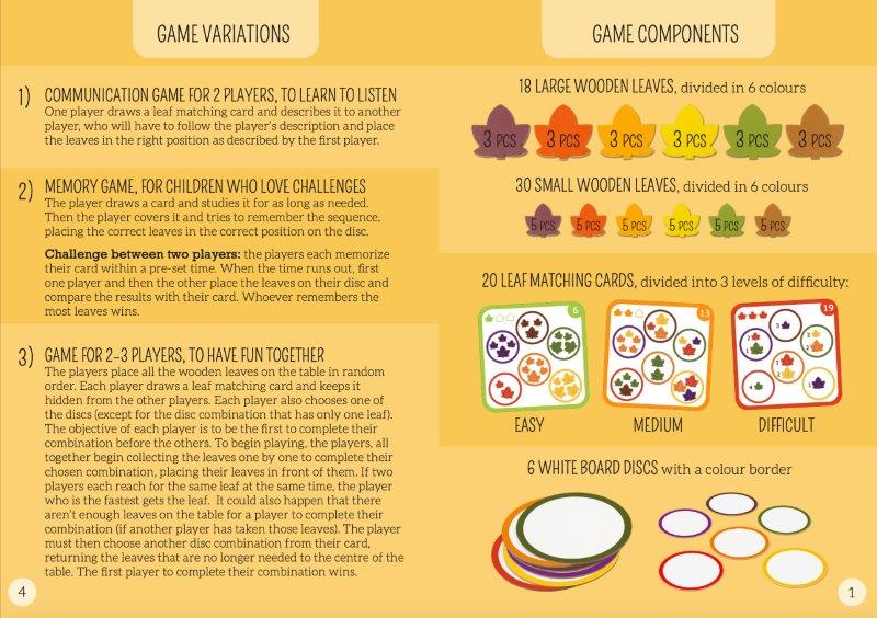 Sassi Games - My First Logic Games - Memory Matching Leaves and Colours
