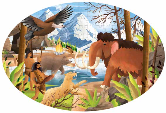 Sassi Travel, Learn and Explore - Book and 3D Puzzle Set - The Prehistoric Era, 200 pcs