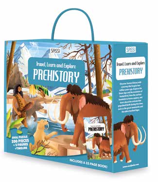 Sassi Travel, Learn and Explore - Book and 3D Puzzle Set - The Prehistoric Era, 200 pcs
