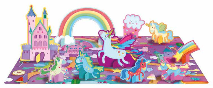 Sassi 3D Puzzle and Book Set - Read and Learn with Unicorns, 40 pcs