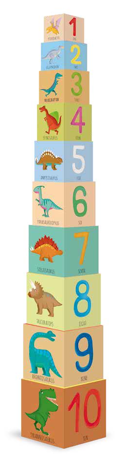 Sassi Edu Dinosaurs Blocks & Book Set, 10 pcs