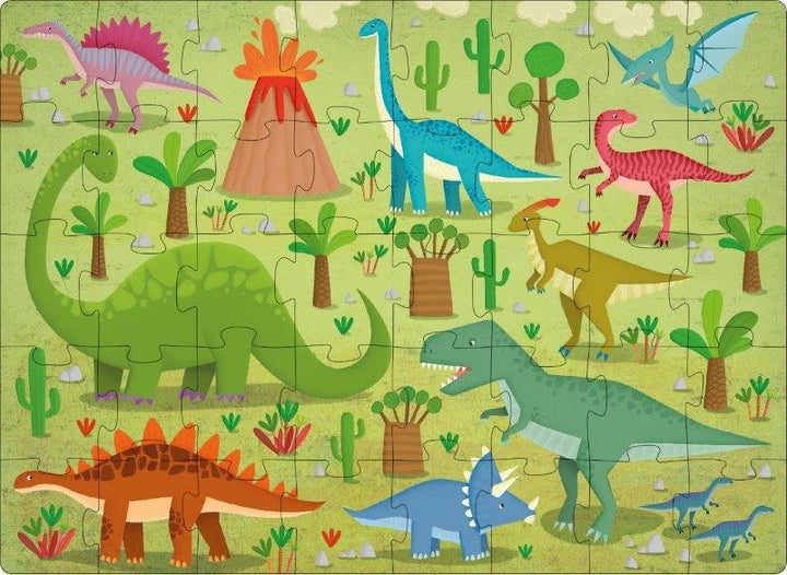 Sassi 3D Puzzle and Book Set - Learn Words Dinosaurs, 40 pcs