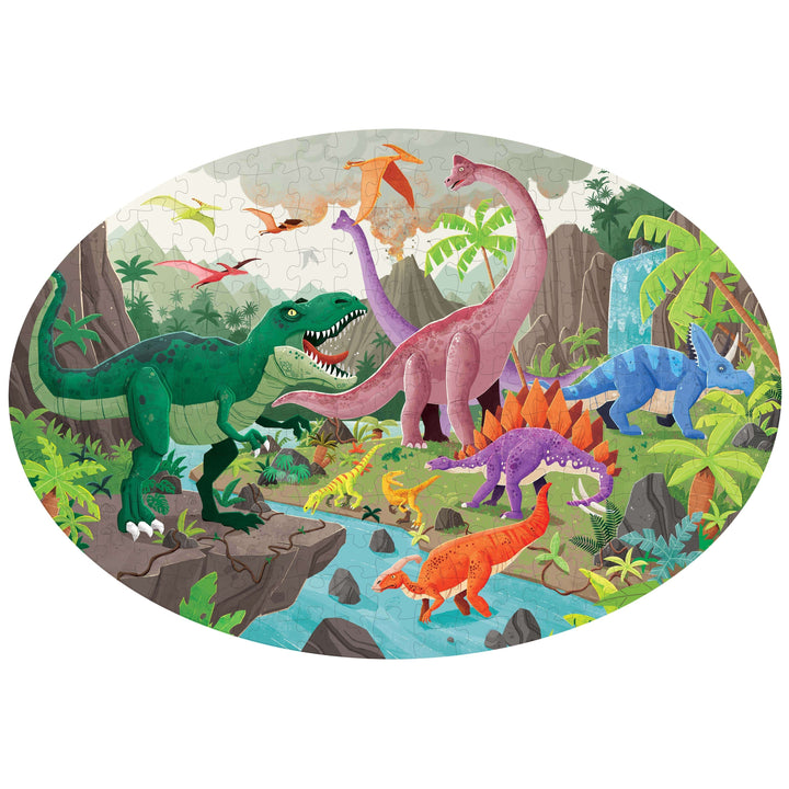 SECONDS Sassi Travel, Learn and Explore - Puzzle and Book Set - Dinosaurs, 205 pcs - 5 pcs