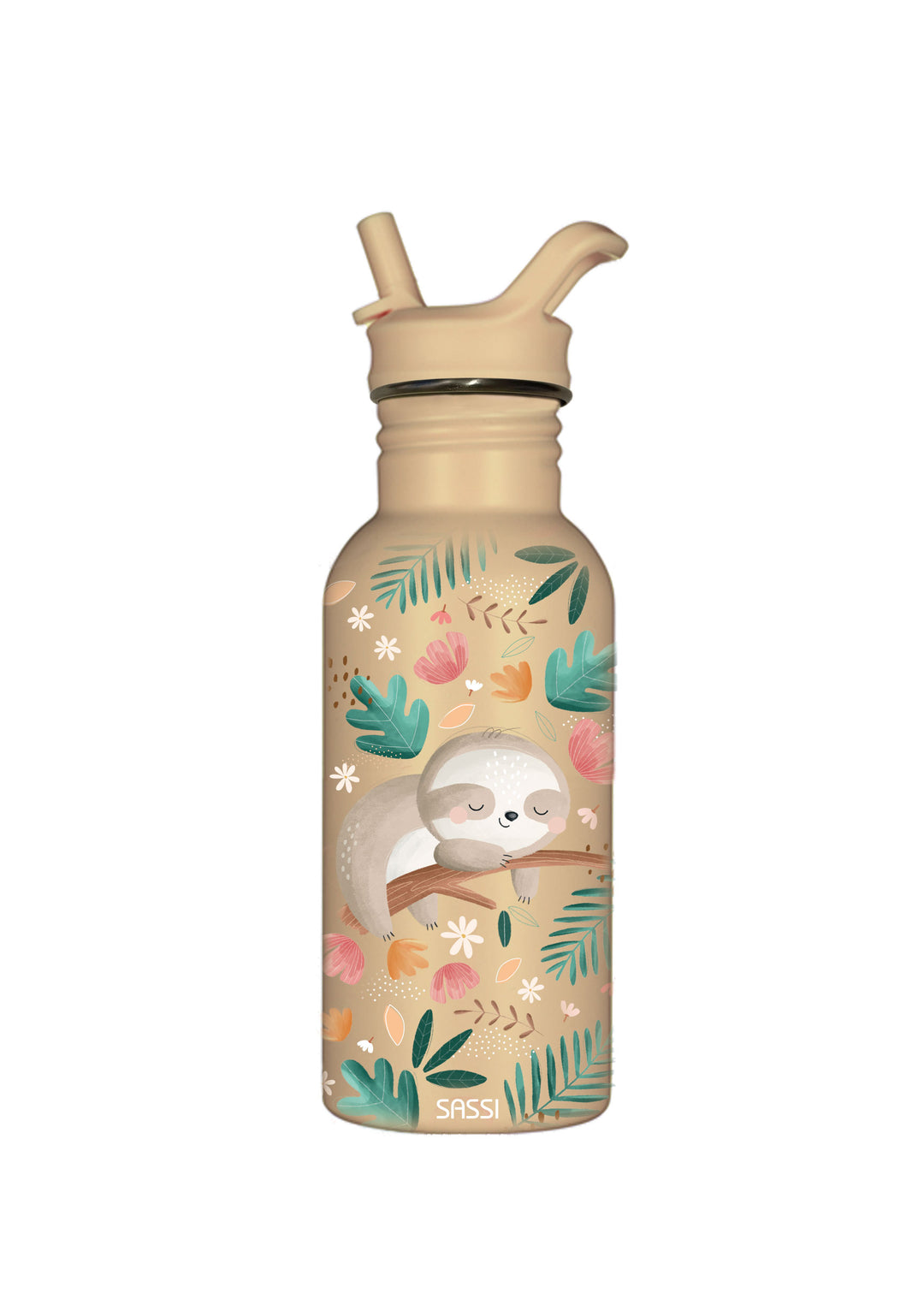 Sassi Stainless Steel Drink Bottle 500 ml - Gnawy The Sloth