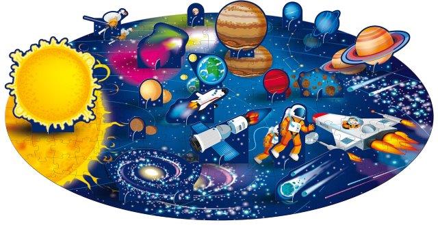 Sassi Travel, Learn and Explore - Puzzle and Book Set - Space, 205 pcs (2024 Version)