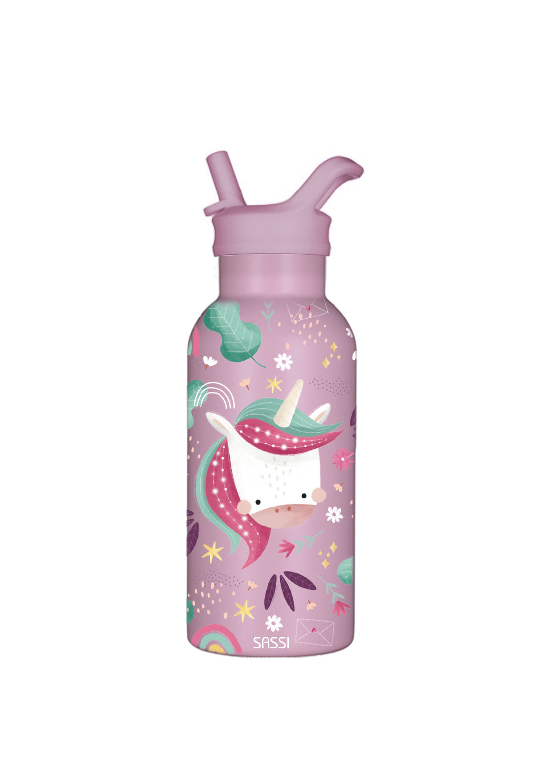 Sassi Vacuum Insulated Stainless Steel Drink Bottle 350 ml - Sparkly The Unicorn