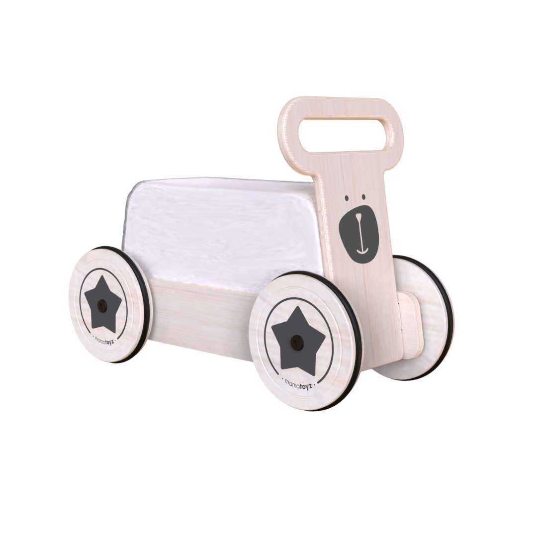 Mamatoyz Drive Me 3 in 1 Wooden Ride On / Walker /Toy Wagon - Bear