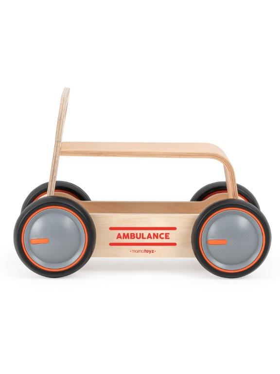 Mamatoyz Drive Me 3 in 1 Wooden Ride On / Walker / Toy Wagon - Ambulance