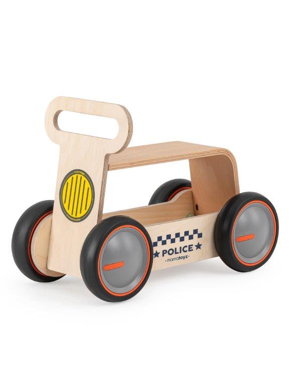 Mamatoyz Drive Me 3 in 1 Wooden Ride On / Walker / Toy Wagon -  Police