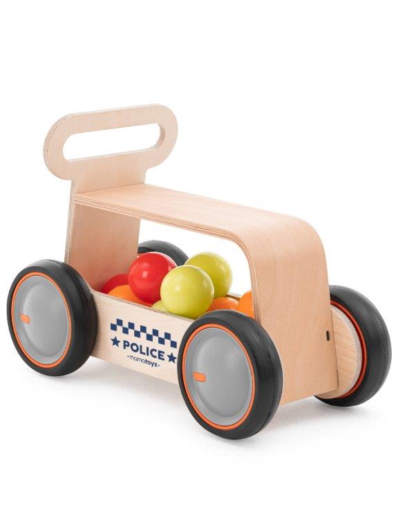 Mamatoyz Drive Me 3 in 1 Wooden Ride On / Walker / Toy Wagon -  Police