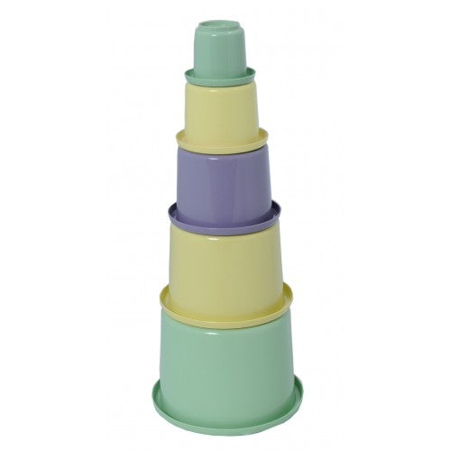 Plasto "I'M GREEN" BioPlastic Stacking Cups and Play Pots, 5 pcs