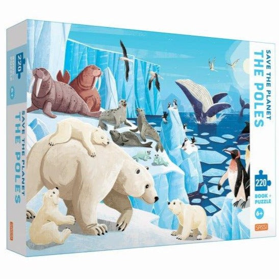 Sassi Save the Planet - The Poles Puzzle and Book Set, 220 pcs Default Title