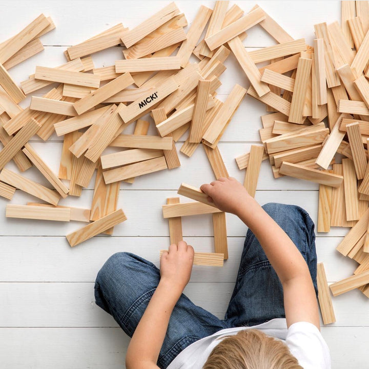Micki Wooden Natural Building Planks, 1000 pcs