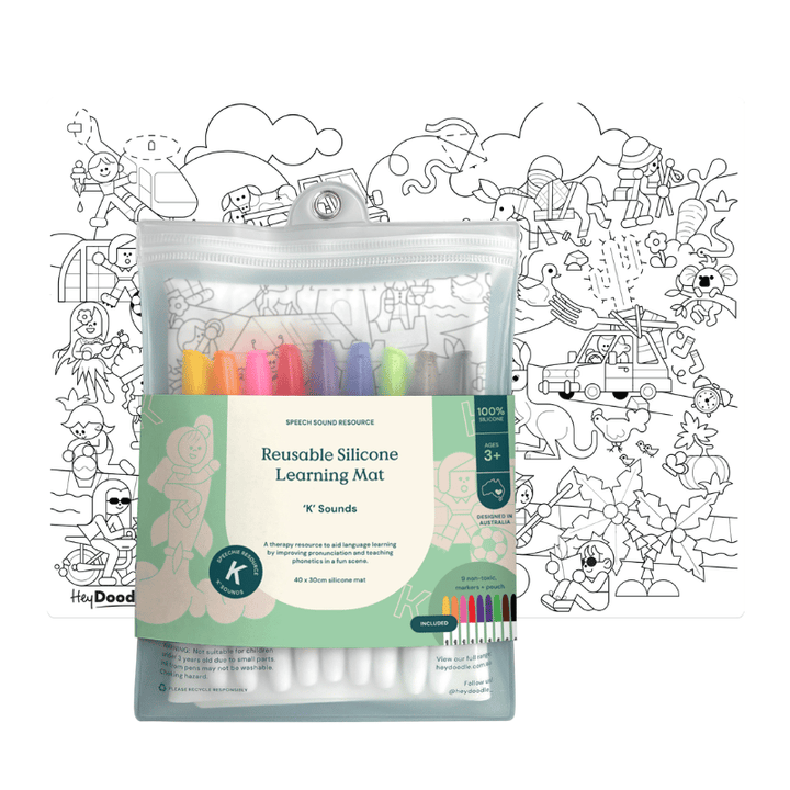 HeyDoodle - Speech Therapy Colouring & Doodle Mat - K' Sounds