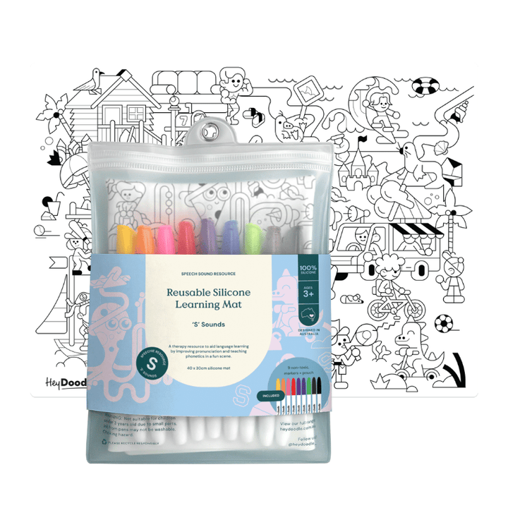 HeyDoodle - Speech Therapy Colouring & Doodle Mat - S' Sounds