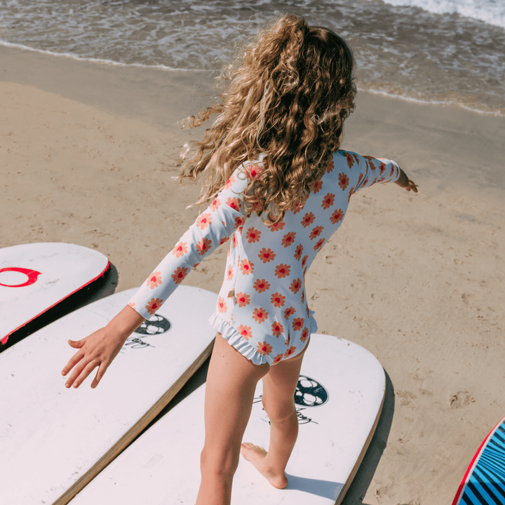 Swim Essentials Girls Long Sleeved Rashguard, Floral Love