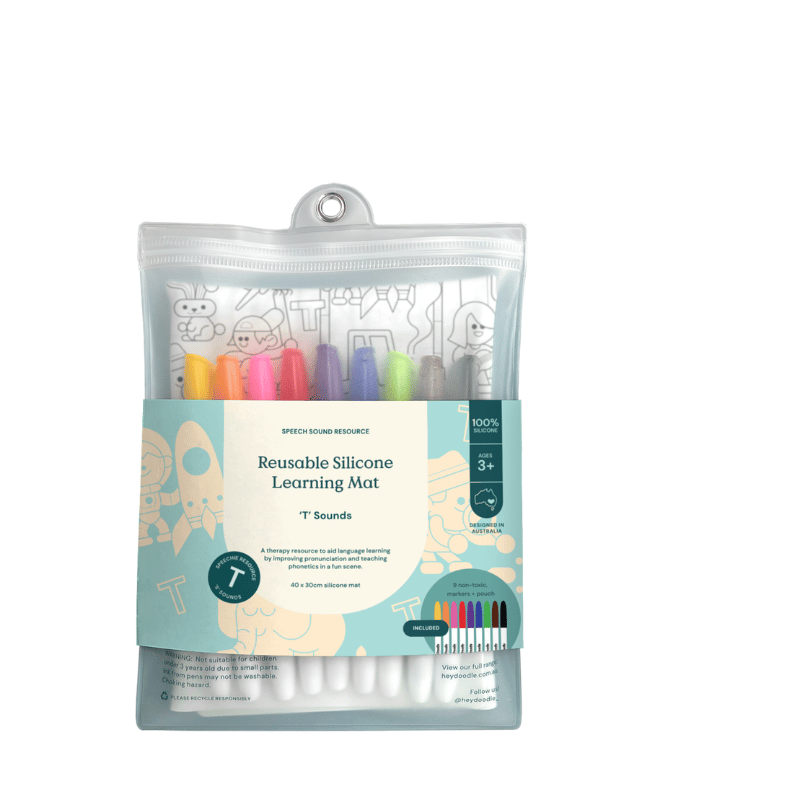 HeyDoodle - Speech Therapy Colouring & Doodle Mat - T' Sounds