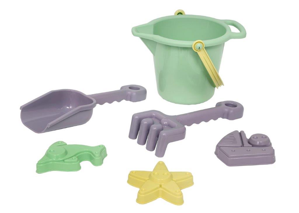 Plasto "I'M GREEN" Sand and Bucket Set, 6 pcs