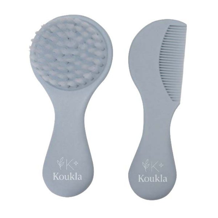 Koukla Baby Brush & Comb, Blue