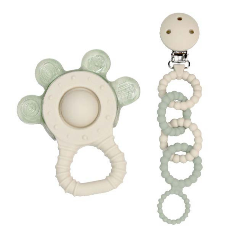 Koukla Baby Cooling Teether Ring & Soother Chain, Sand
