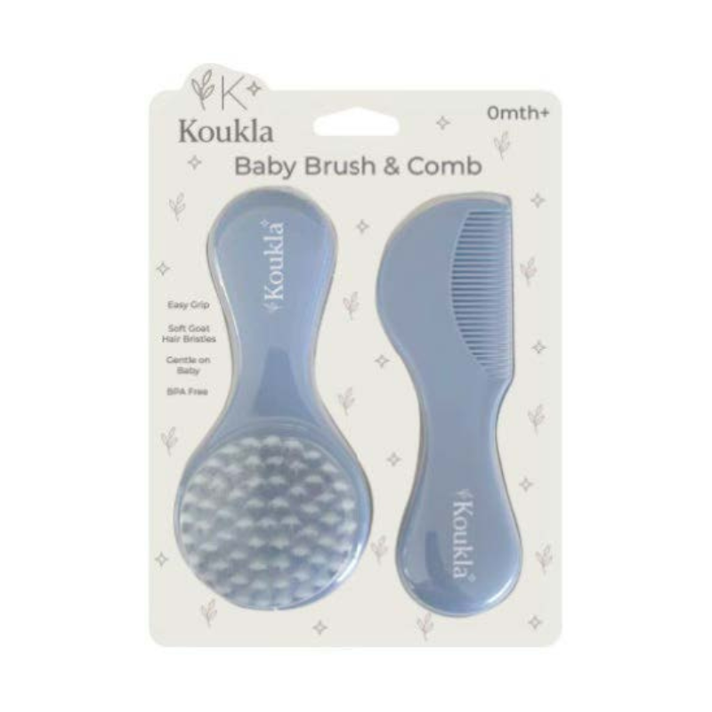 Koukla Baby Brush & Comb, Blue