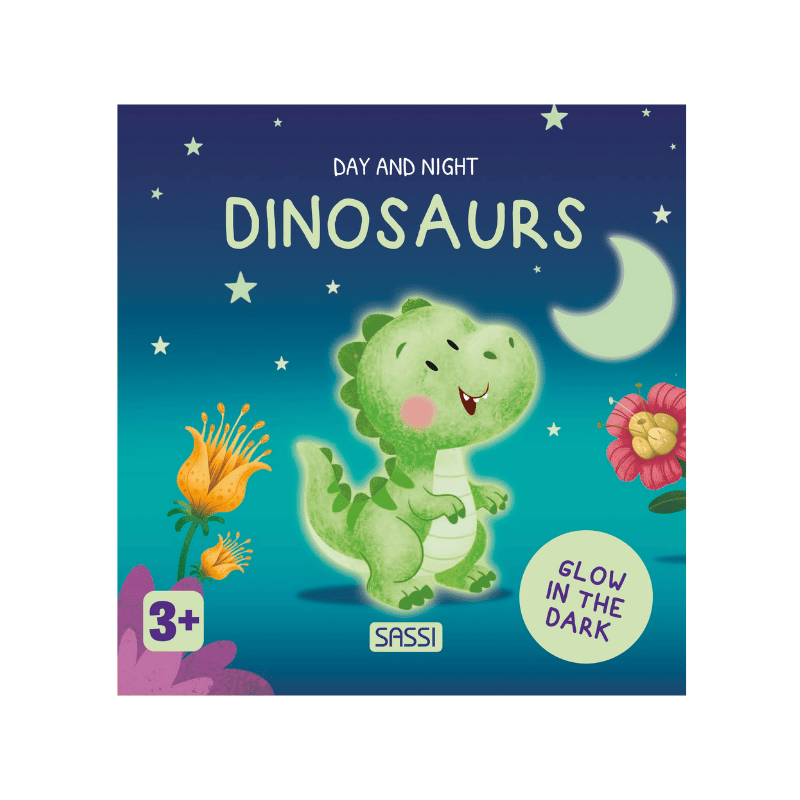 Sassi Board Book - Glow-In-The-Dark - Dinosaurs