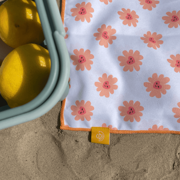 Swim Essentials Luxe Recycled Microfiber Beach Towel, Floral Love, 135 x 65 cm