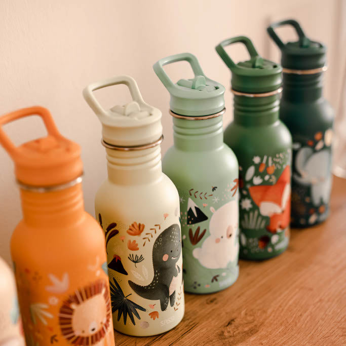 Sassi Stainless Steel Drink Bottle 500 ml - Chewy The Elephant