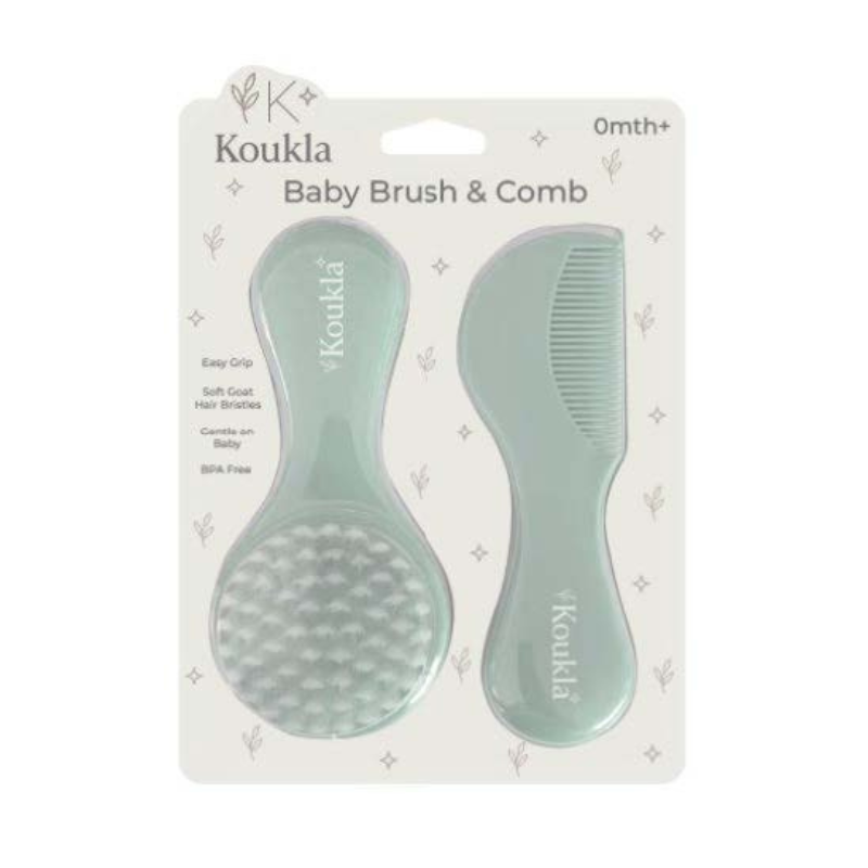 Koukla Baby Brush & Comb, Sage