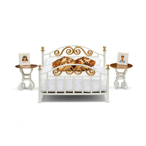 Lundby Doll House Furniture - Bedroom Brass Set