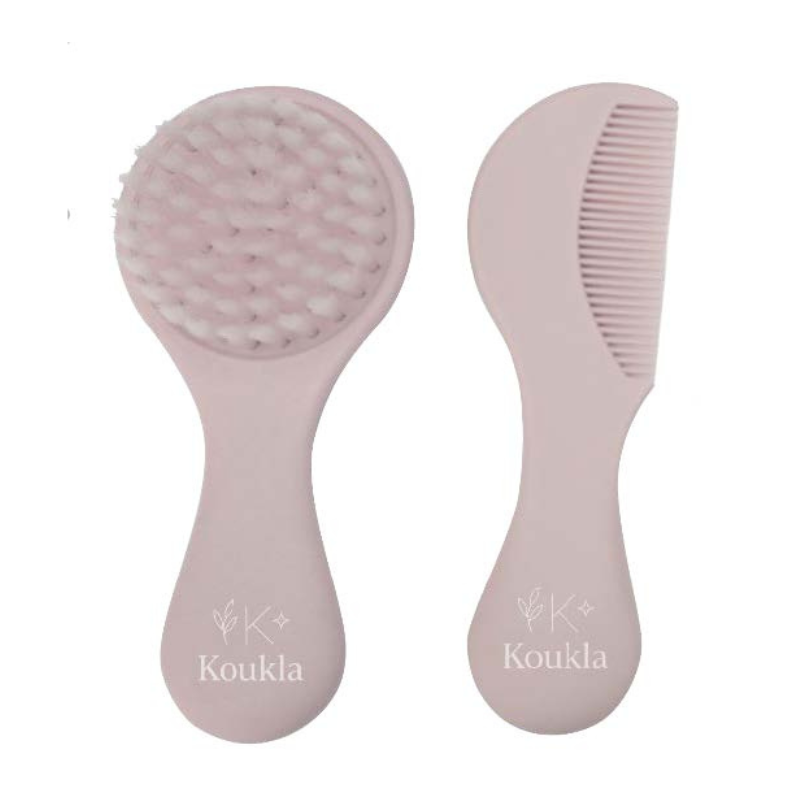 Koukla Baby Brush & Comb, Pink