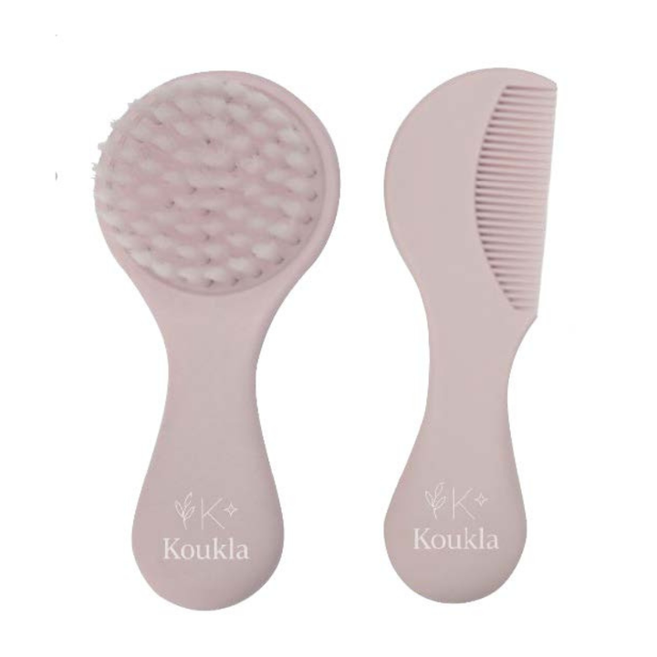 Koukla Baby Brush & Comb, Pink