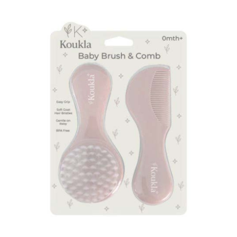 Koukla Baby Brush & Comb, Pink