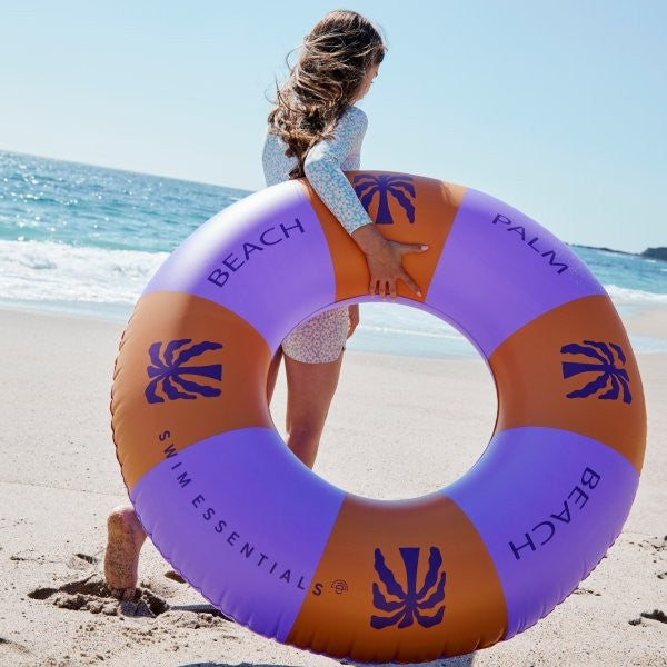 Swim Essentials Inflatable Swim Ring - Palm Trees Purple, 120 cm