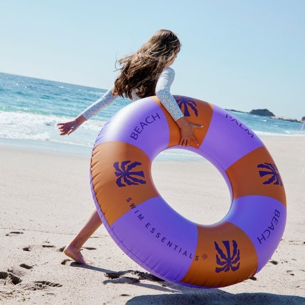 Swim Essentials Inflatable Swim Ring - Palm Trees Purple, 120 cm