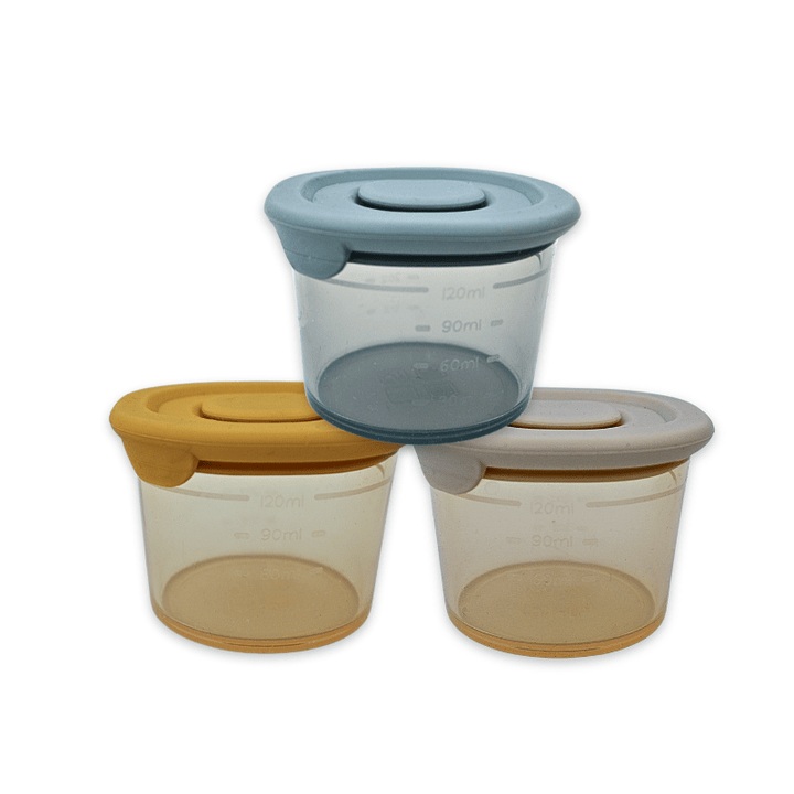 Koukla Baby Food Storage Containers, Blue, 3pcs