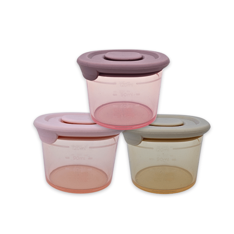 Koukla Baby Food Storage Containers, Blush, 3pcs