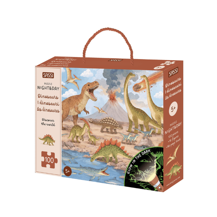 Sassi Glow-in-the-Dark Night and Day Puzzle, Dinosaurs