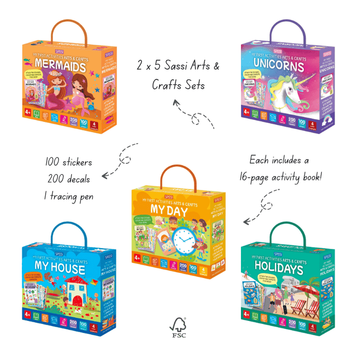 Sassi Arts & Crafts Starter Bundle, 10 pcs
