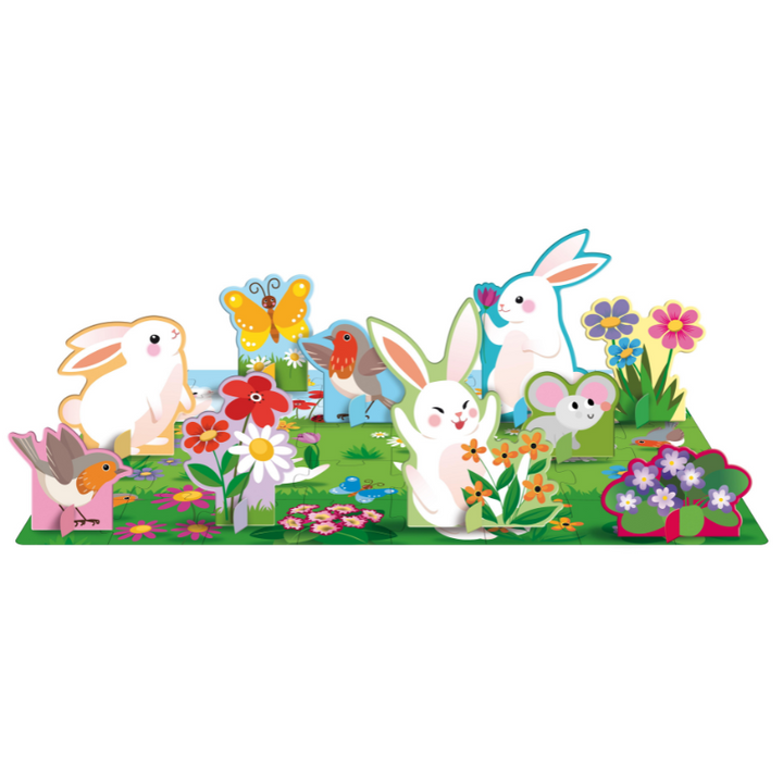 Sassi 3D Puzzle and Book Set - Learn Shapes Flowers, 40 pcs