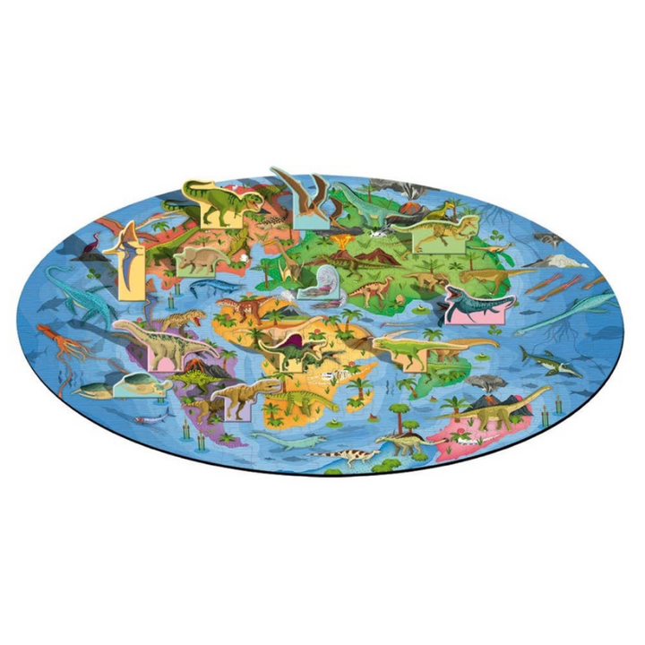 Sassi Travel, Learn and Explore - Book and 3D Puzzle Set - World of Dinosaurs, 200 pcs