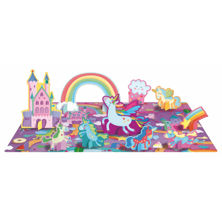 Sassi 3D Puzzle and Book Set - Read and Learn with Unicorns, 40 pcs