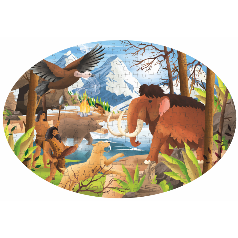 Sassi Travel, Learn and Explore - Book and 3D Puzzle Set - The Prehistoric Era, 200 pcs