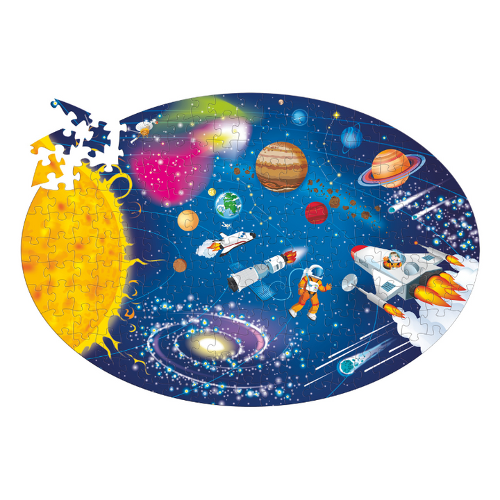 Sassi Travel, Learn and Explore - Puzzle and Book Set - Space, 205 pcs (2024 Version)