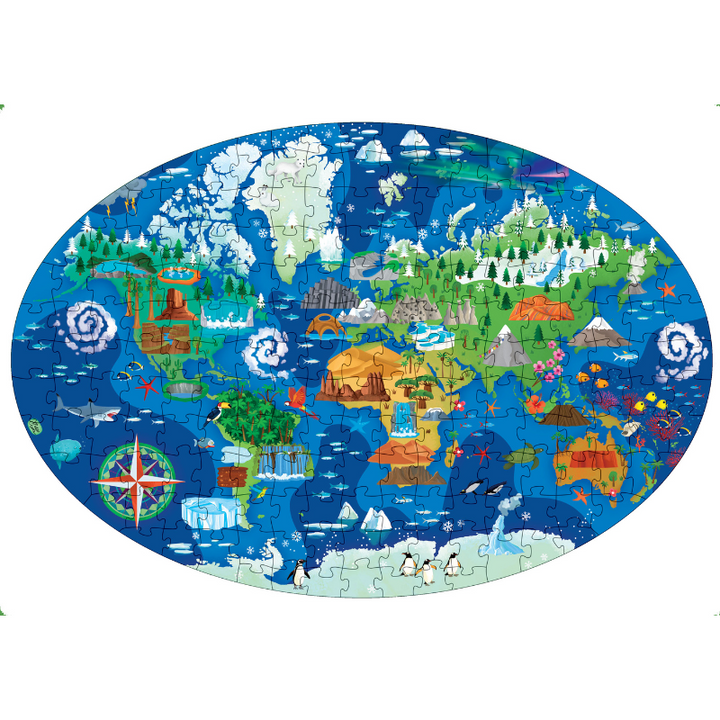 Sassi Travel, Learn and Explore - Puzzle and Book Set - The Wonders of Nature, 205 pcs