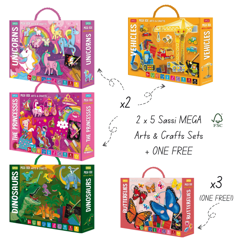 Sassi Mega Arts & Crafts Starter Bundle, 10 pcs + 1 FREE